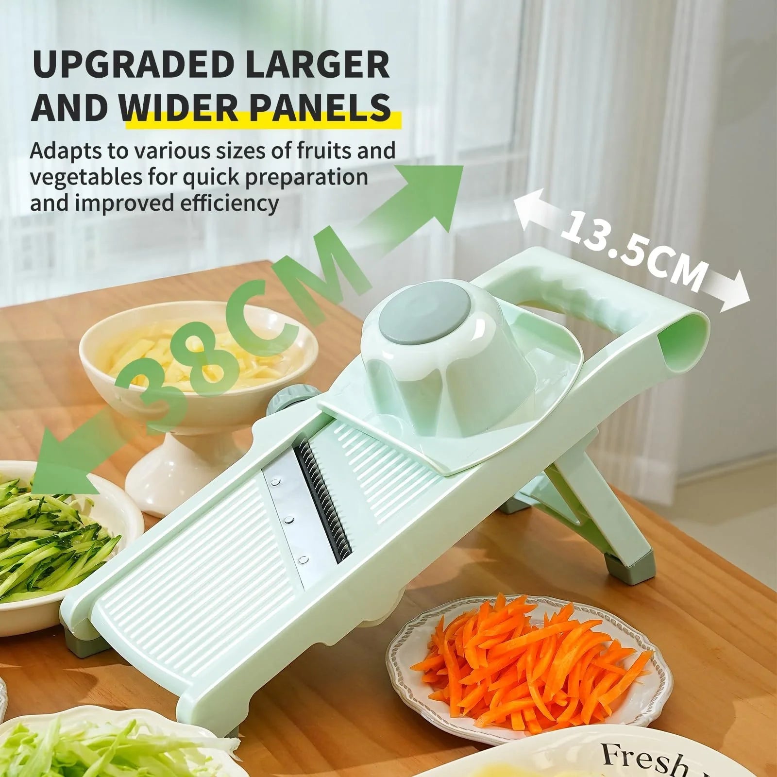 Multifunctional vegetable slicer with adjustable thickness settings for easy kitchen prep
