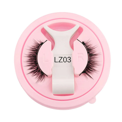 Reusable waterproof glue-free false eyelashes set with artificial fibre construction