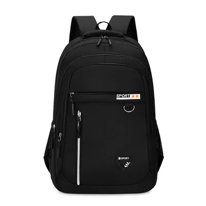 Men's Oxford cloth large capacity schoolbag with air pillow belt in red, green, blue, and black colour options