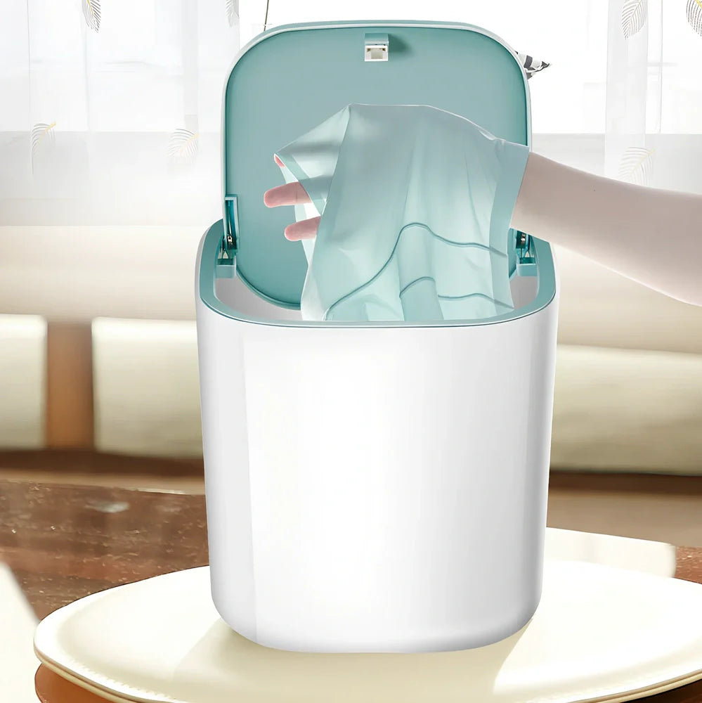 Mini turbo table washing machine in macaron blue with 17cm dimensions for washing underwear and socks