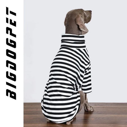 Black and white polyester dog clothing for large breeds in thin inner layer design