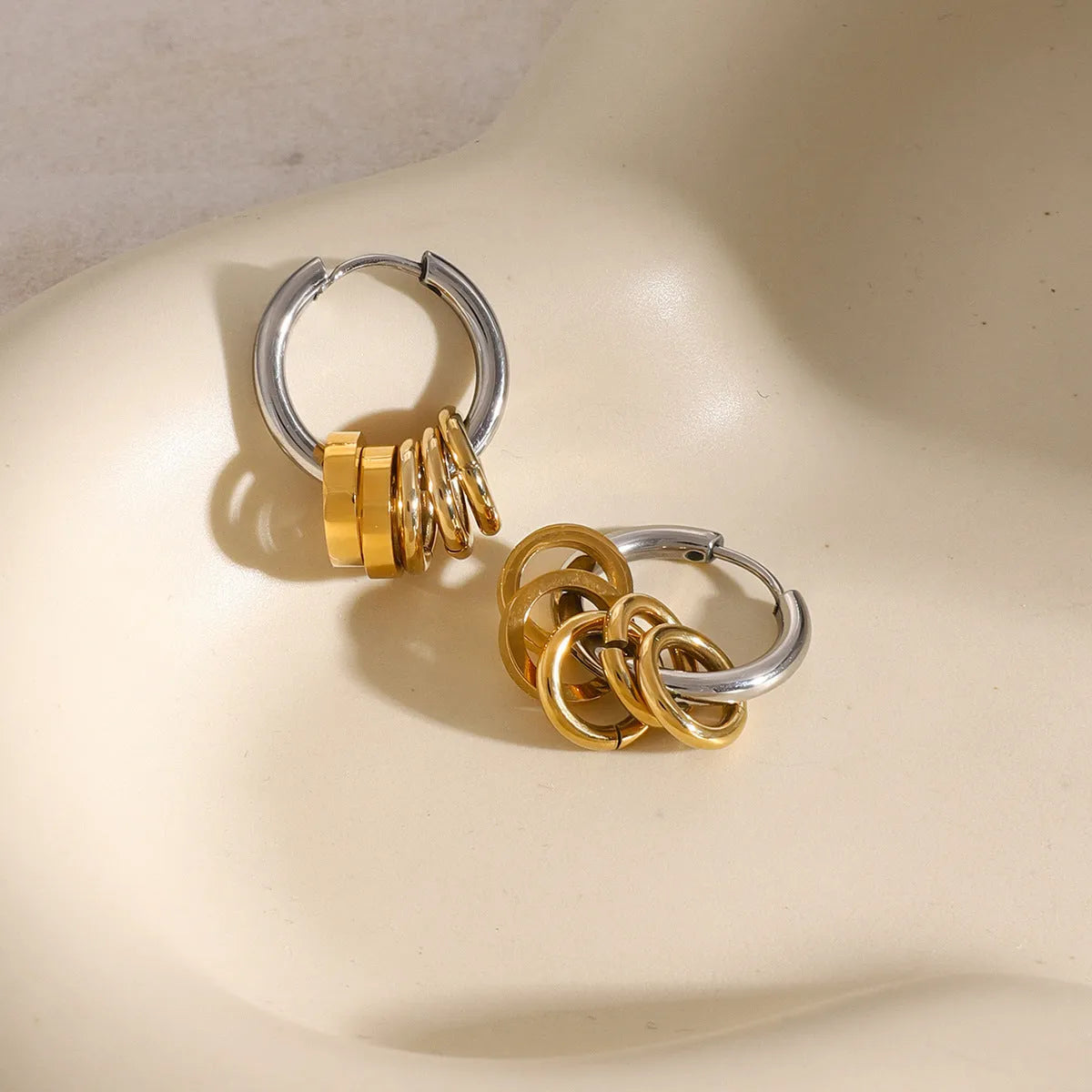 Stainless steel electroplated earrings with hypoallergenic construction for sensitive skin wearers