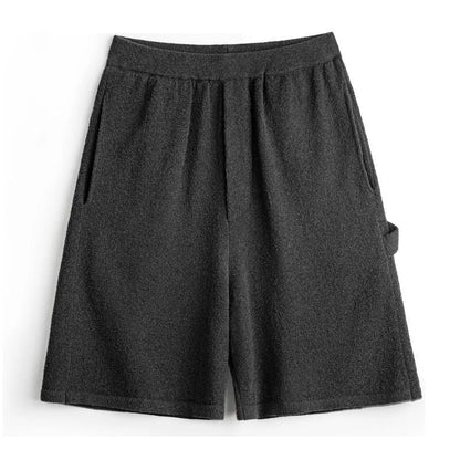 Cement grey men's straight-leg athletic shorts with a loose fit and elasticated waistband.