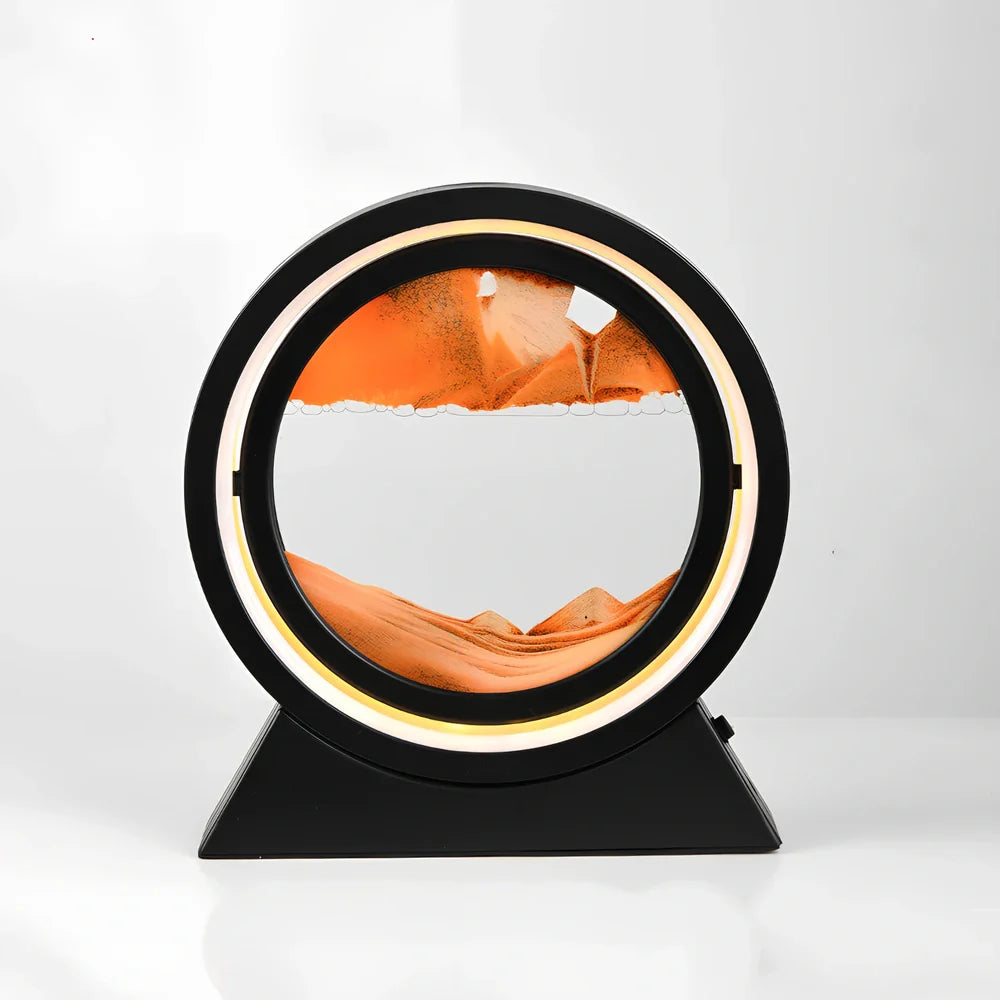 3D dynamic art ornament with quicksand motion effect in blue colour, 24cm height