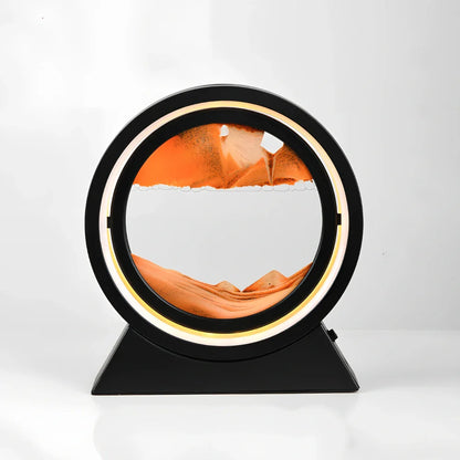 3D dynamic art ornament with quicksand motion effect in blue colour, 24cm height