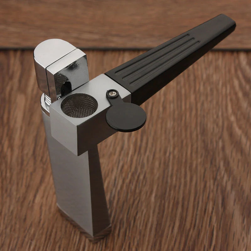 Foldable metal pipe lighter with stash compartment, eco-friendly and durable design