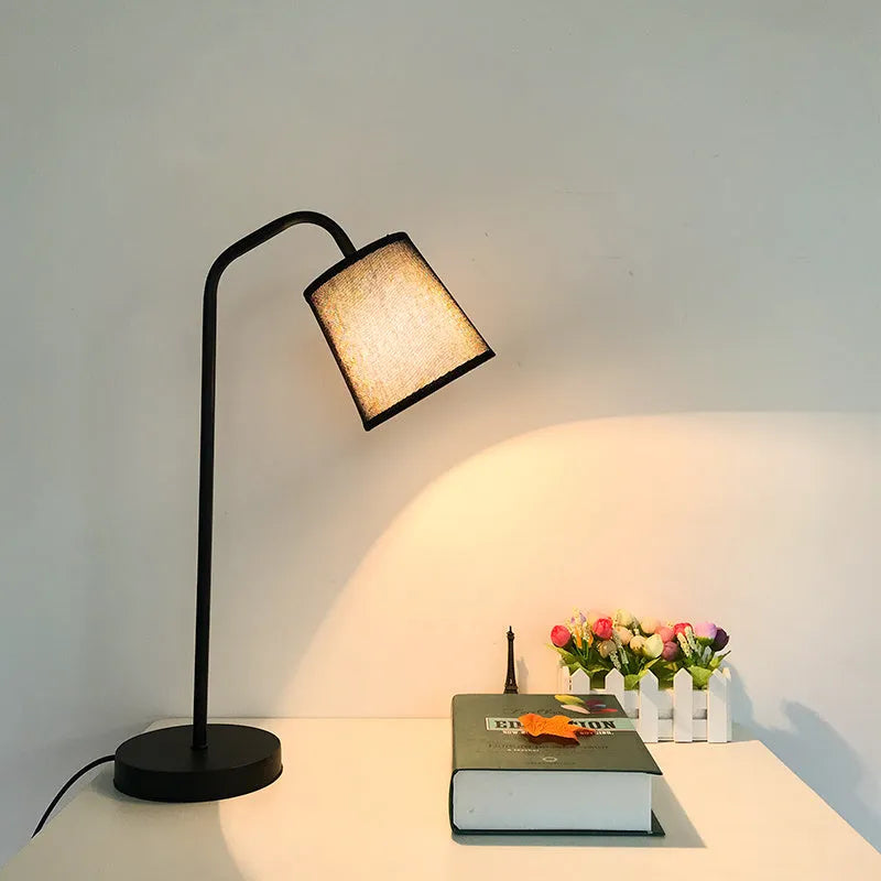 Modern Nordic style table lamp with LED light source and dimmer switch control for study environments
