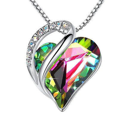 925 silver heart-shaped geometric necklace for women in various colors
