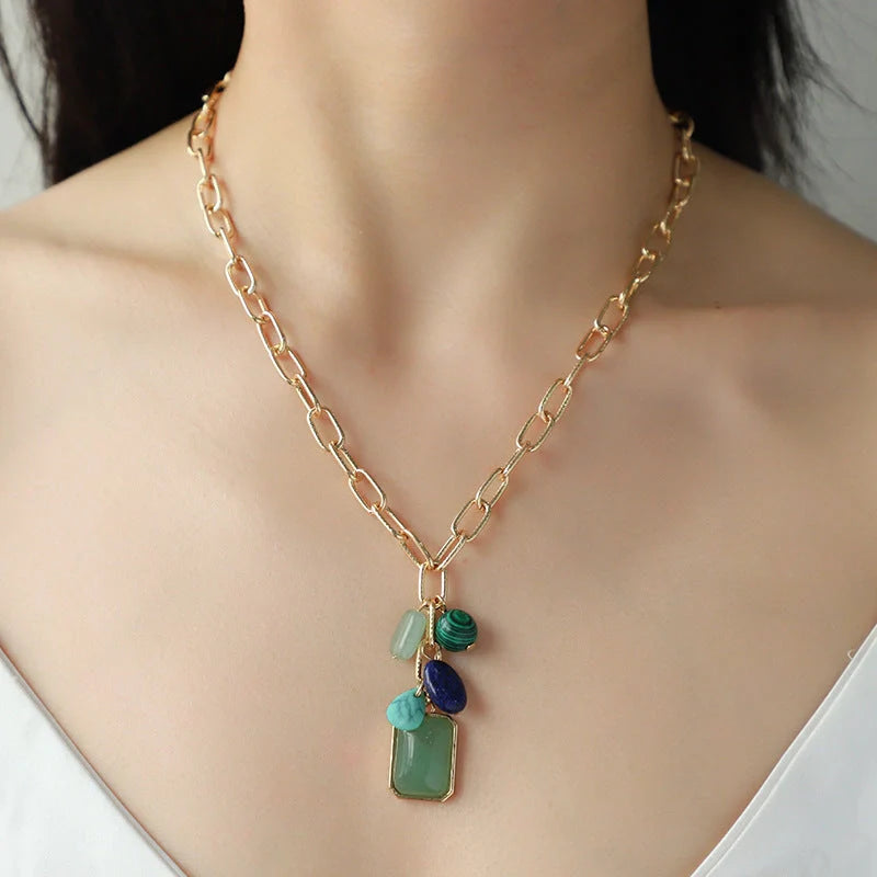 Stylish pendant necklace with geometric design and irregular elements, perfect accessory for fashion-forward women
