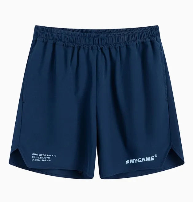 Men's grey fitness shorts with moisture-wicking fabric during workout exercise