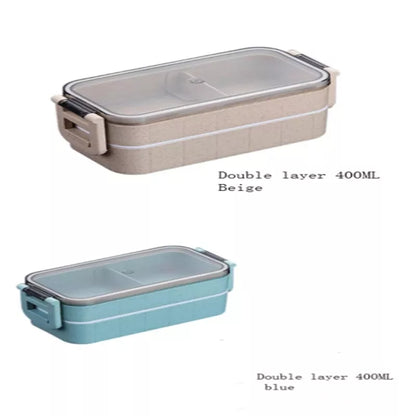 Eco-friendly wheat straw microwave lunch box with flexible lock seal