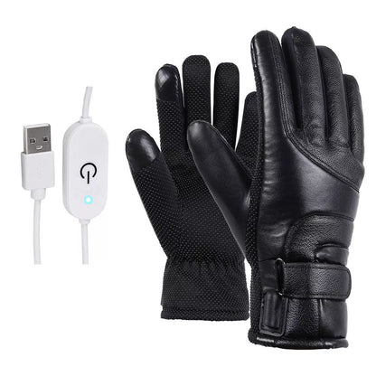 Winter electric heated gloves with windproof and touch screen features