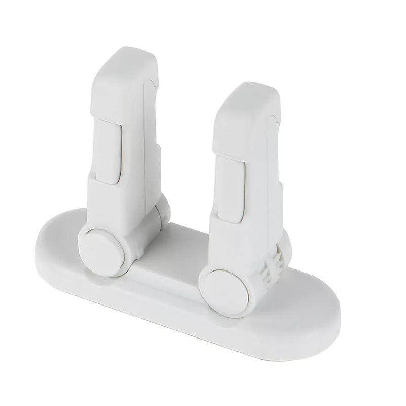 Multi-function door handle lock in white and grey, safe for babies and pets