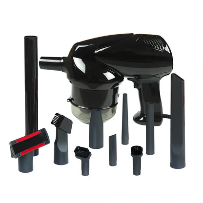 Hand-held vacuum cleaner with cigarette lighter plug for vehicle and household cleaning