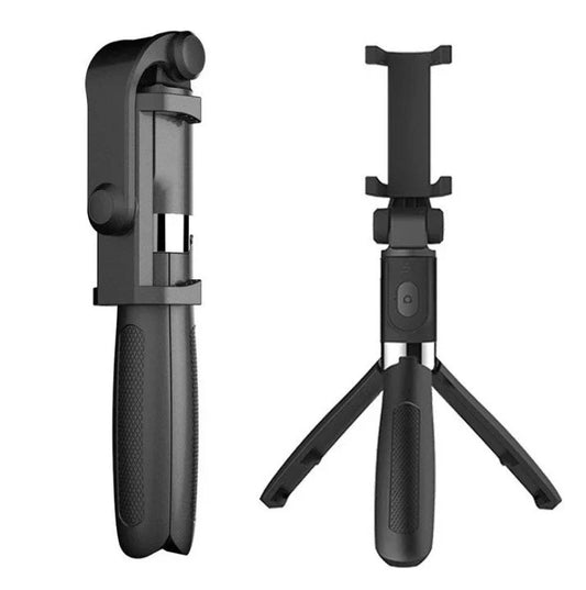 Versatile Bluetooth Selfie Stick compatible with iPhones and Android smartphones, featuring adjustable telescopic design and premium construction
