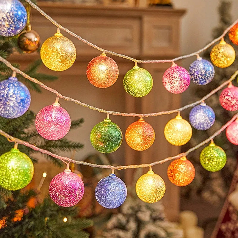 XINGX heart-shaped electroplated ball Christmas pendant lights in gold gift bag, star, ball, macaron and spiral designs