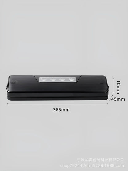 Black automatic vacuum sealer machine with compact design for household food preservation
