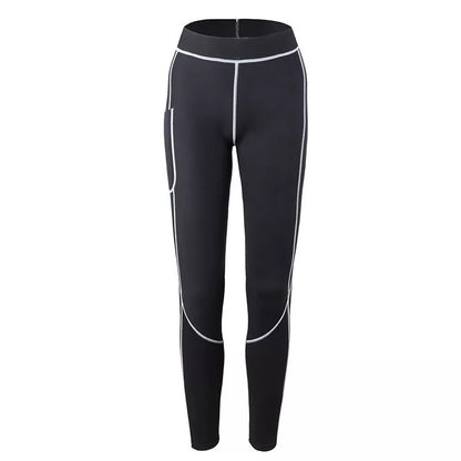 Black shaping fitness pants with SCR fabric for enhanced flexibility and comfort during workouts