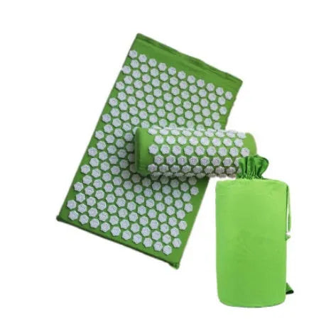Lotus-shaped acupressure mat and pillow set in blue colour for massage therapy