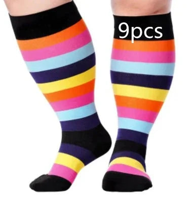 Premium plus-size compression socks with bamboo fibers for superior comfort and support