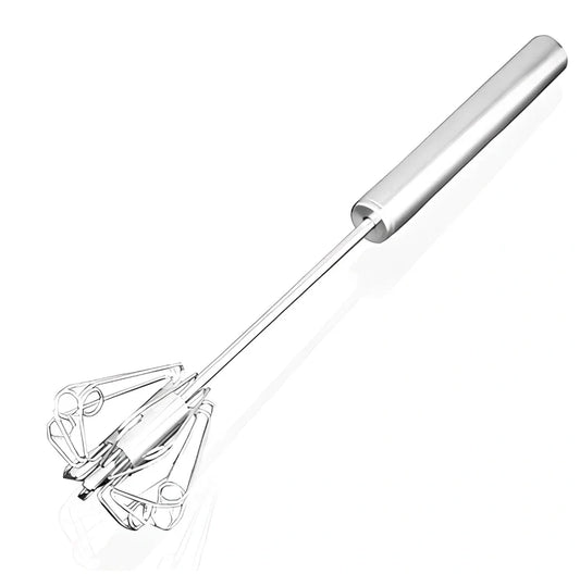 Silver stainless steel hand egg beater with 2.5cm length for mixing and frothing