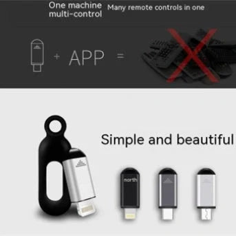 Sleek Aluminum Phone Infrared Remote Control for iOS and Android devices