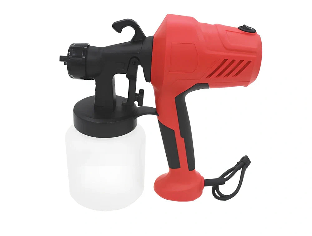 High pressure electric spray gun with plastic housing measuring 28x28x12.5cm for compressor-free cleaning