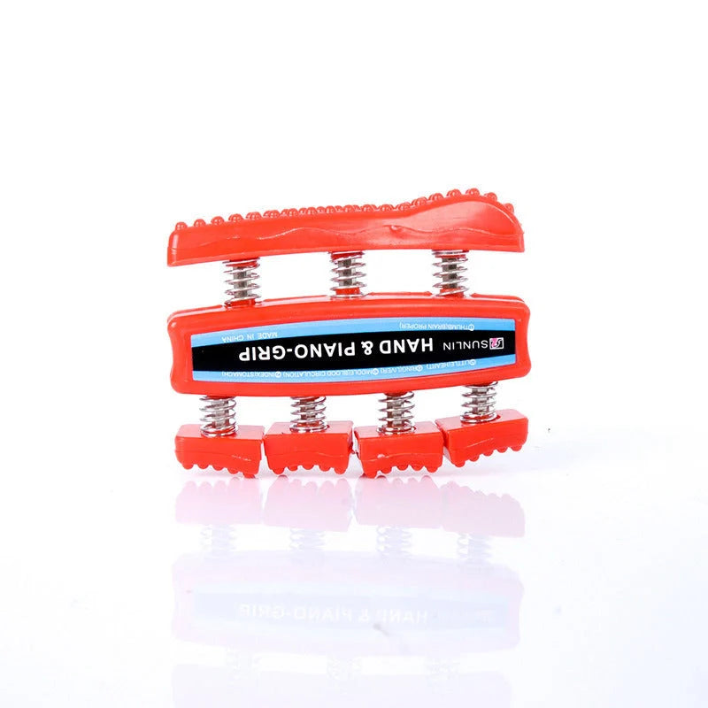 Durable ABS hand grip trainer for finger strength and rehabilitation, available in black and red