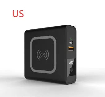 Super QI Wireless Charging Treasure PD20W Fast Power Bank showing integrated plug design and wireless charging surface
