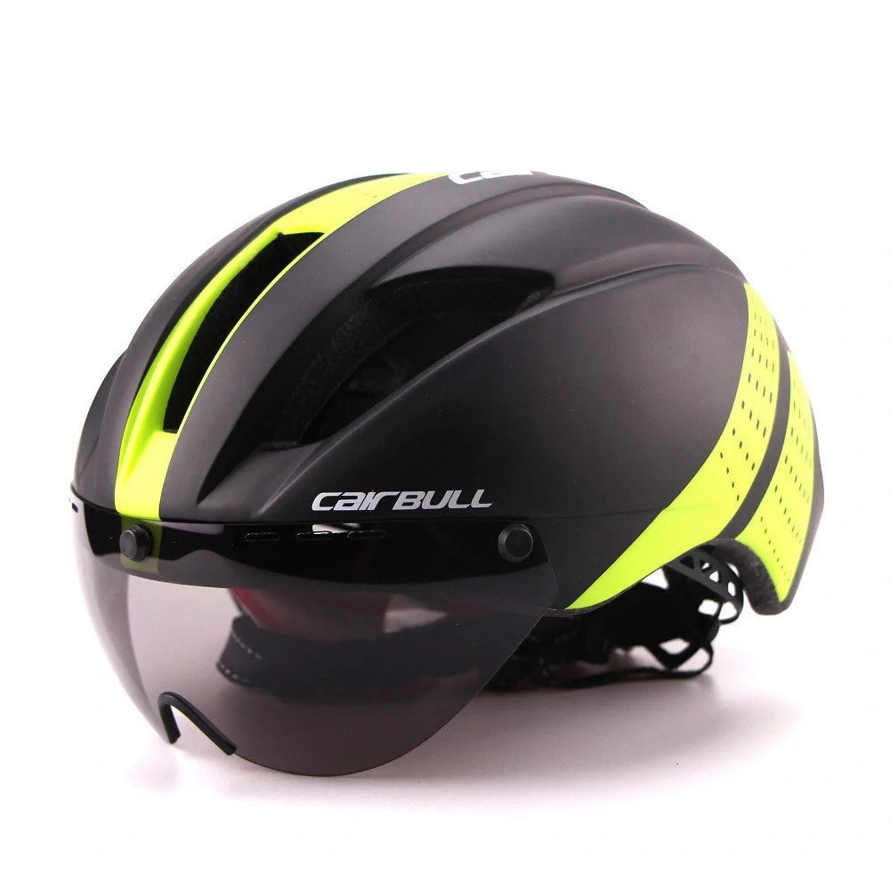 Bicycle Aero Helmet with magnetic computer lens and ventilation holes for cycling