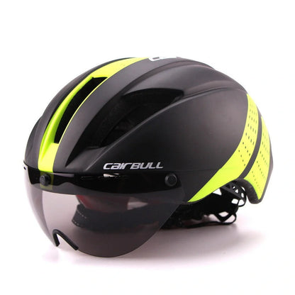 Bicycle Aero Helmet with magnetic computer lens and ventilation holes for cycling