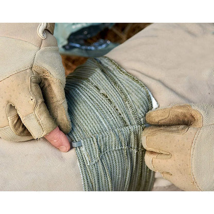 Simple portable outdoor training hemostatic bandage showing 10cm and 15cm sizes with tactical gauze tape