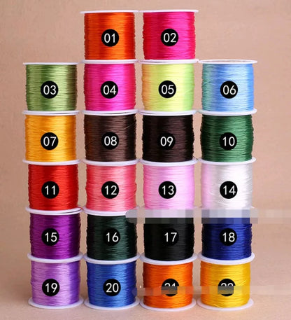 Colorful elastic wire for making stretchable bracelets and necklaces, 22 vibrant colors available