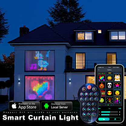 Smart LED RGB Curtain String Lights with Bluetooth control for vibrant home and party decor