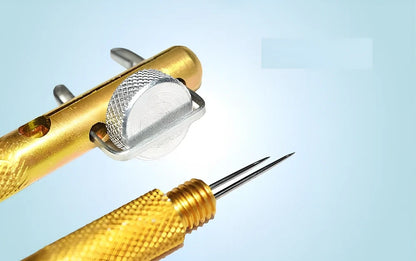 Aluminium fishing hook tying tool measuring 11cm long with 1cm diameter for manual knot creation