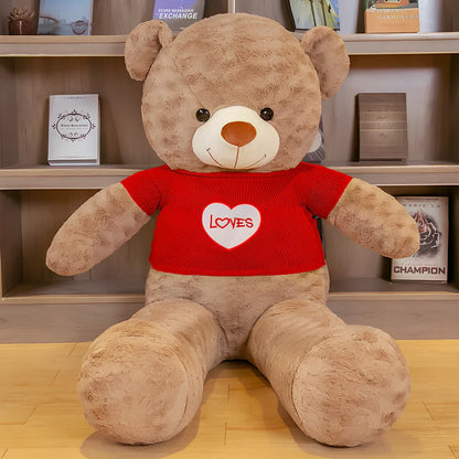 Big hugging teddy bear rag plush doll with rose velvet fabric in multiple size options from 0.8m to 2.6m