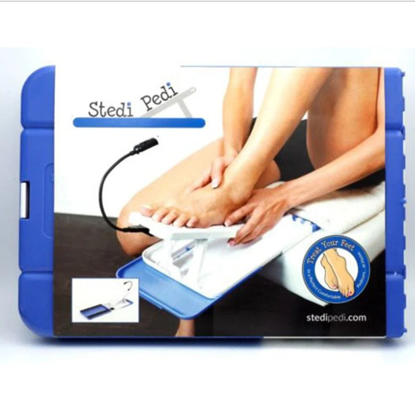 LED Manicure Support Plate with storage compartments and built-in light for home pedicures