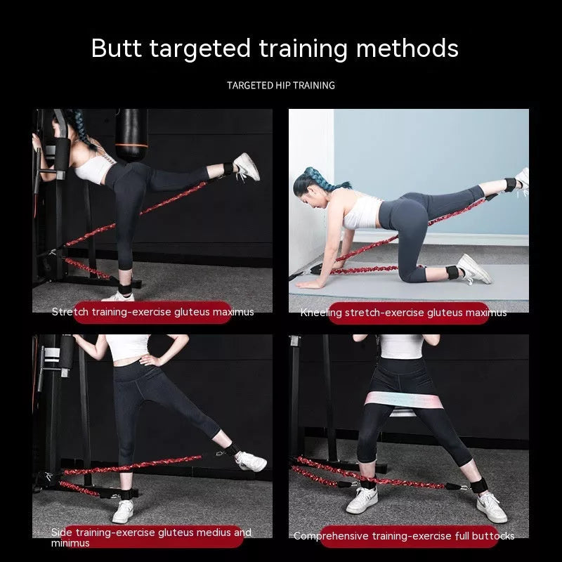 Hip Training Tension Elastic String in red, blue, and black for fitness and sports