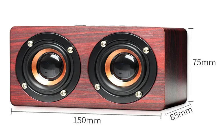 Wireless Bluetooth speaker W5 with wood shell, redwood or yellow wood grain, USB and card playback