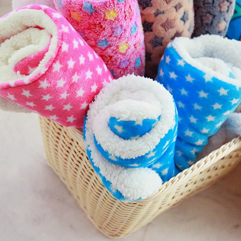 Coral cashmere pet mat for cats and dogs in various sizes and colors