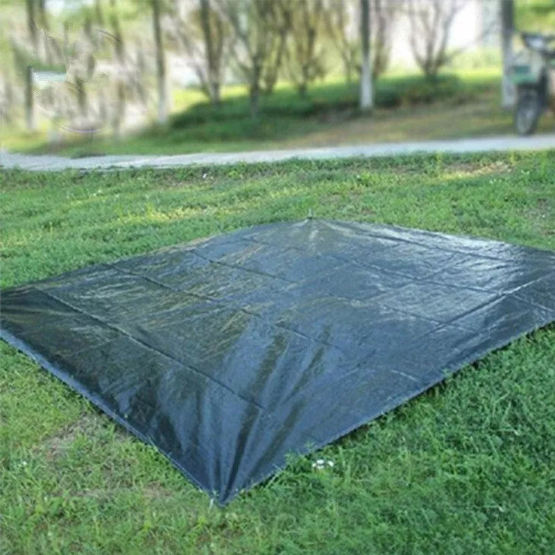 Thick black PE ground cloth for camping and outdoor picnics, sizes 200x180cm and 190x140cm