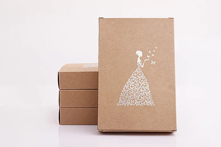 Loose leaf diary with kraft paper pages, 8 x 12.5 cm, available in lake blue, pink, purple, red, wine red, and yellow