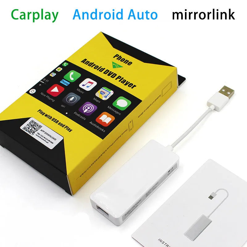 Android car navigation Apple CarPlay USB adapter module in black and white colour options