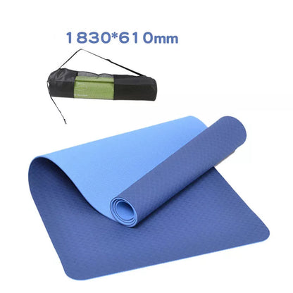 Non-slip TPE yoga mat in various colors, 6mm thickness for optimal comfort
