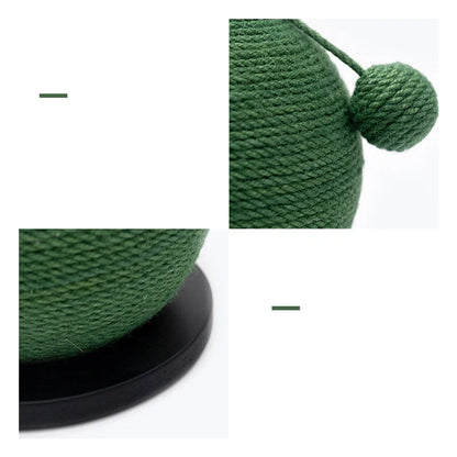 Cactus-shaped cat scratching ball with sisal rope for healthy nails and stress relief