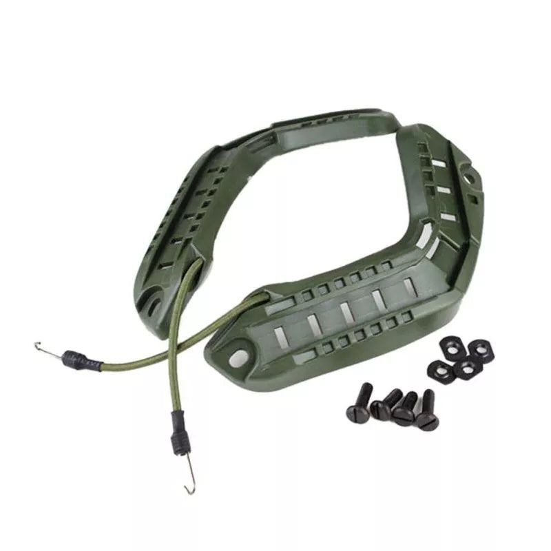 Quick helmet accessories in ABS plastic, available in mud color, black, army green, and grey