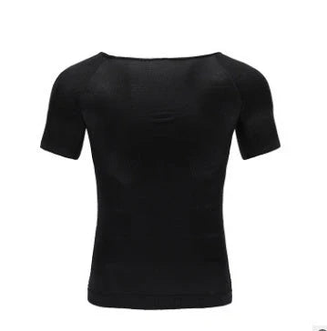 Men's Slimming Compression Chest Workout Tee in Blue, Black, and White colors