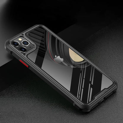 Transparent silicone phone case for iPhone 11 series showing six colour options