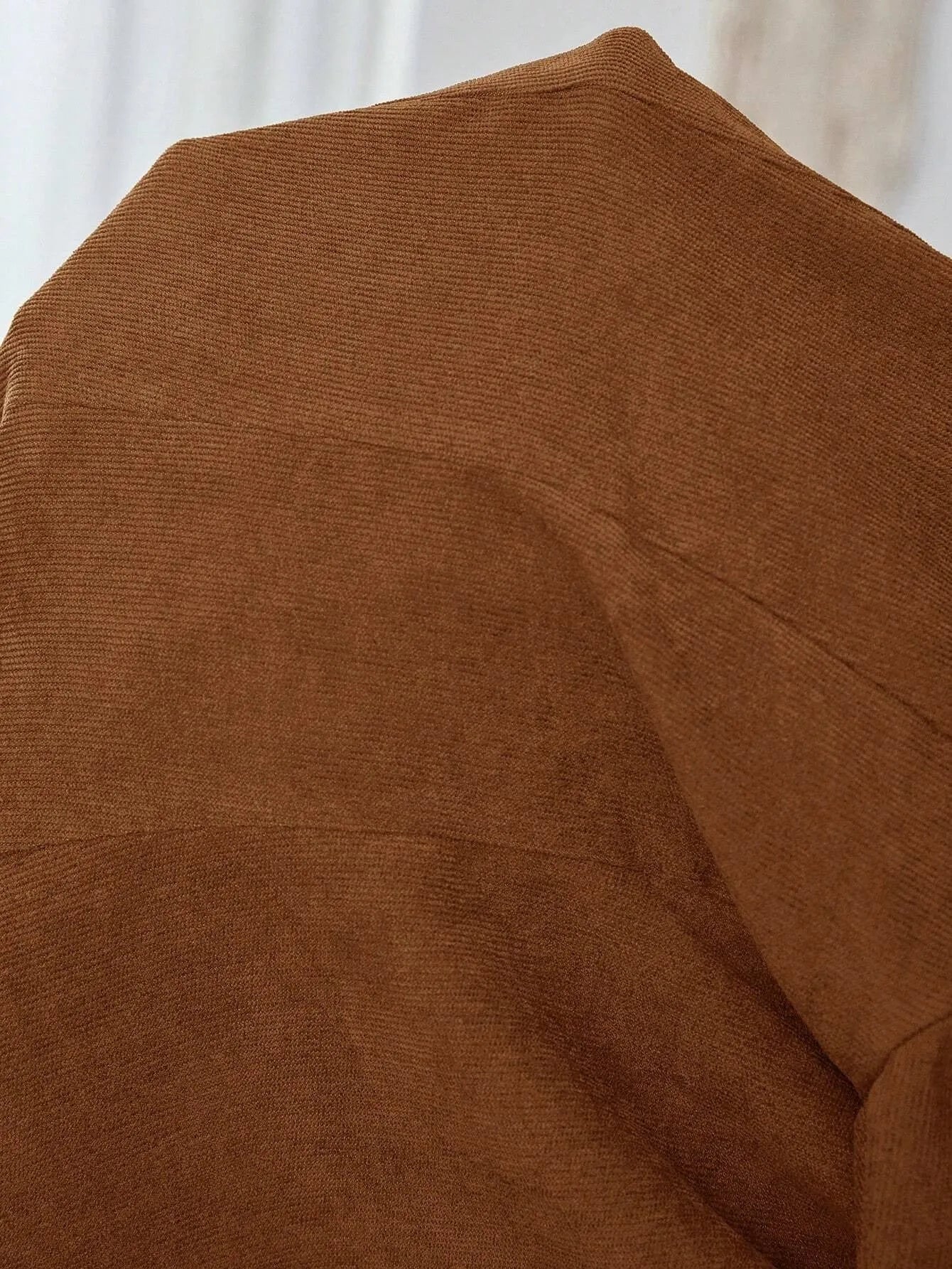 Brown lapel long sleeve single-breasted leisure suit coat with polyester elastane blend