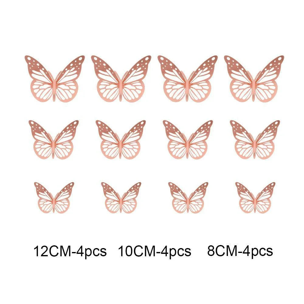 3D hollow butterflies mirror wall stickers for vibrant home and kids room decor